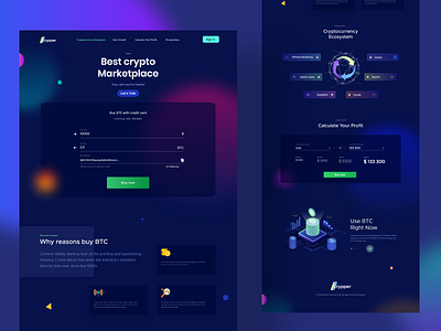 Crypper- Bitcoin TokenSale Web bitcoin bitcoin ui bitcoin web design bitcoin web latest design crypto token sale cryptocurrency dark cryptocurrency design ui ui art ux web design website