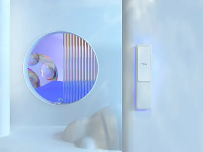 Nexty 3d UI concept (connected thermostat) 🔵 3d animationdesign app branding c4d device illustration interface motion neumorphism octane render ui ux