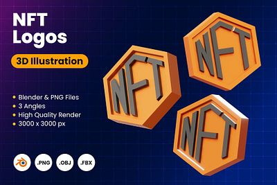 3D NFT Logo 3d 3d icon 3d icons 3d illustration art bitcoin blender blockchain coin crypto currency design ethereum icon icons illustration logo money nft wallet