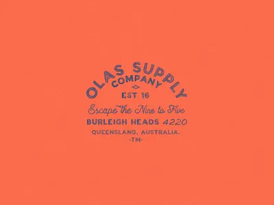 Olas Supply badge branding design logo vintagedesign