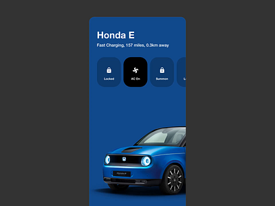 Honda E - Connected App concept animation app design ui