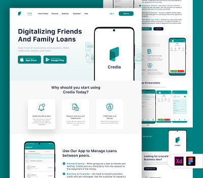 Credia Landing page web ux ui design app landing page ui credit app web landing page credit web ui finance app web ui landing page ux ui web landing page ui web ui web ui design web ux ui