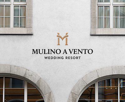 Facade | Mulino a Vento brand branding design facade hotel logo logodesign logomark mark minimal mockup monogram mulino resort vento wedding