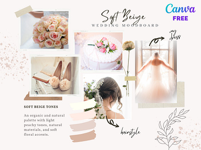 Wedding Moodboard Canva Free Template design layout moodboard wedding