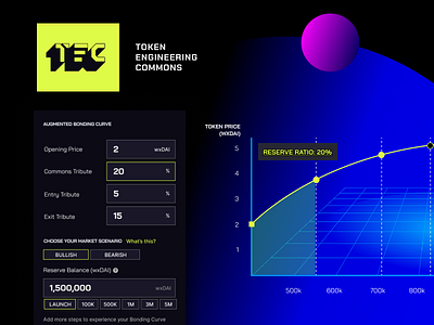 TEC Commons Configuration Dashboard - Augmented Bonding Curve app blockchain commons cryptocurrency dashboard ui website