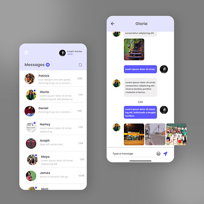 Direct Message app branding dailiyui design illustration mobile mobileapp ui visualdesign