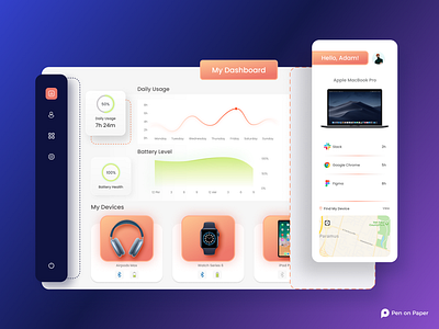 Minimal dashboard concept 3d animation app apple appledevices battery batteryhealth branding dashboard design graphic design health illustration logo motion graphics penonpaper ui ui design ui ux uidesign