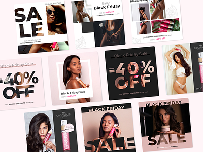 Black Friday Social Media Design - Cocosolis 2d ad agency black friday brand branding colors content cosmetic design digital facebook graphic design instagram marketing organic sale social media ui visual design