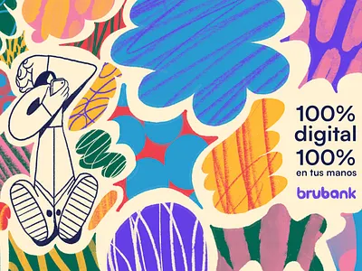 Brubank bank cellphone character character and phone chill colors design digital art illustration letdown shapes textures