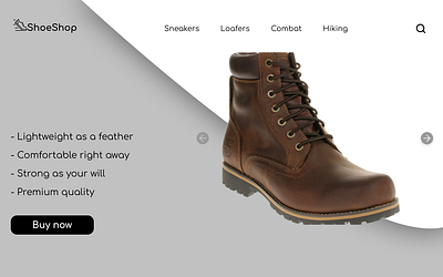 ShoeShop Landing Page app branding design graphic design ui ux