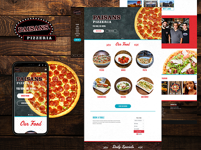 Paisans Pizzeria - New Website Design & Build branding brick chicago digital creative hero hero section menu order order online pizza project restaurant side nav texture ui web uiux web web design website wood