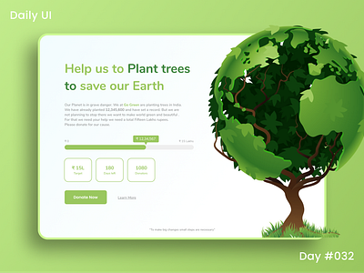 Daily Ui Challenge - Crowdfunding Campaign (2.0) 32 appui crowdfunding campaign dailyui dailyuichallenge day32 design donation donation page funding website go fund me page go green light theme lighttheme save earth uidesign uiux webdesign