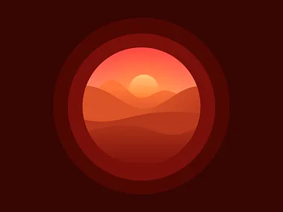 Waking Hours design hills illustration orange simple sunrise
