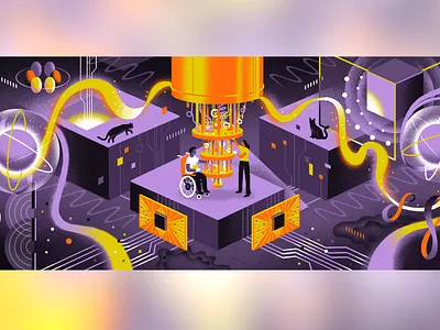 CalTech / Quantum Computing atomic conceptual editorial editorial illustration entanglement illustration light particle physics quantum quantum computer science science illustration scientific scientific illustration subatomic superposition tech technology