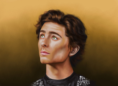 Timothee Chalamet 2d actor art artist chalamet drawing fan art graphic design illustration illustrator male portrait portrait procreate timothee chalamet