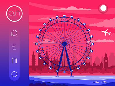 London Eye - England 2d animation architecture artist artwork design digitalart england foundation graphic design icon illustration illustrator logo london motion graphics nft nfts opensea photoshop