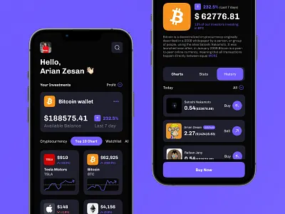 Cryptocurrency App Design app bitcoin bitcoin wallet crypto crypto app crypto exchange crypto wallet cryptocurrency app ethereum ideate investment app mobile app ui ux zesan