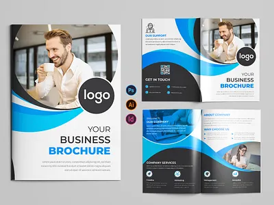 Modern Corporate Bi-fold Brochure Design bi fold branding brochure brochure design business concept corporate design flyer graphic graphic design identity layout logo minimal modern poster template tri fold vector