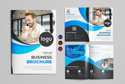 Modern Corporate Bi-fold Brochure Design bi fold branding brochure brochure design business concept corporate design flyer graphic graphic design identity layout logo minimal modern poster template tri fold vector