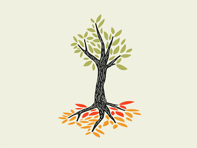 We Are Resilient autumn community design fall grow illustration nature refugee resiliency resilient tree vector