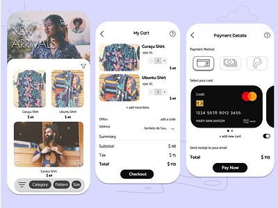 Credit Card Checkout - Mobile app 002 app challenge checkout credit card checkout daily dailyui design mobile app shirt shirt store ui