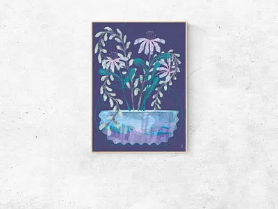 September vase art artwork flower flowers illustration vase