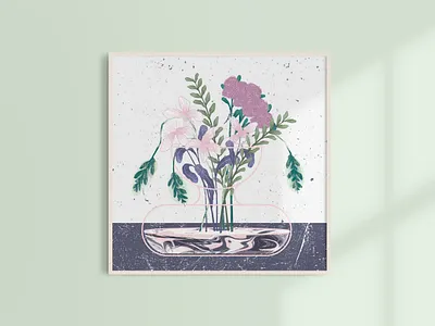 end of summer art artwork flower flowers illustration tropical vase