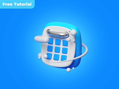 Tutorial / Render of cute 3D calendar icons 3d artist 3d icon 3d render 3d tutorial blender blender 3d blue calendar calendar icon cute cycles render gradient gradient icon tutorial