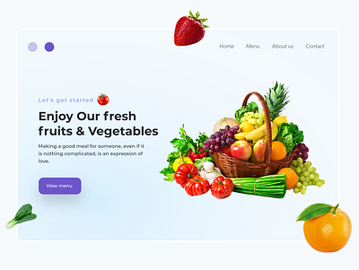 Fresh fruits and Vegetables landing page branding design ui