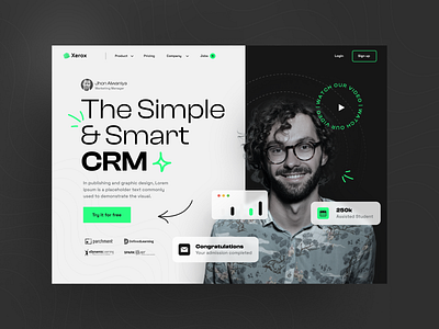 Smart CRM Landingpage agency page amazing crm dark design design dribbble karachi landingpage minimal landingpage top 10 top ui design ui ui design karachi uixerox ux design uxui website