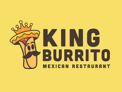 New Logo Design for King Burrito Mexican Restaurant art branding business design illustration illustrator logo t shirt vector