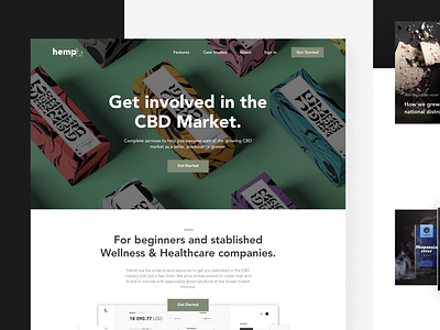 HempX Landing page Concept branding cannabis landing page ui user interface ux ux design weed