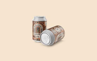 Paradise Pineapple IPA beer beverage brewery brewing chill design drawing drink hand drawn illustration label natural nature organic relaxing tropical type