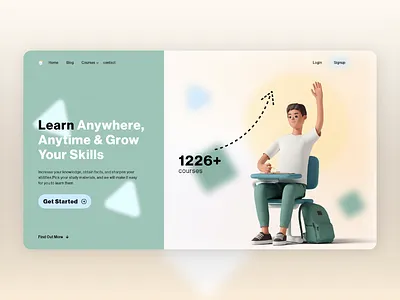 Online Educational Website brand identity branding e learning education educational graphicdesign identity landing page learn minimal online class online learning platform ui uiux web web design web ui website