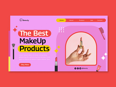 Landing Page Template Makeup Product beauty branding design graphic design illustration landing page makeup ui ux web design