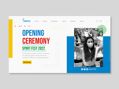 Landing Page Template Sport branding design fest graphic design illustration landing page olympics sport ui ux web design