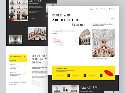 Architectural Studio Landing Page 3d architectural architectural studio architecture landing page design branding clean design design design studio graphic design interior architecture landing page minimal popular popular design property real estate real estate design studio website website design