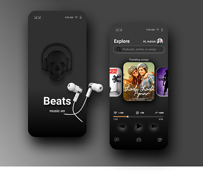 Music App UI Design 3d app design graphic design musicapp ui ux