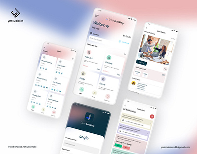 Office Desk booking app / Cowork space cowork booking cowork space desk booking illustration interface logo mobile design office booking app product product desig product design