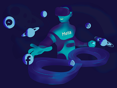Metaverse animation graphic design meta