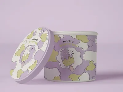 Ice Cream Jar Packaging Mockup bowl branding cream jar cream jar packaging cup customize design food free freebie ice cream identity illustration jar jar packaging mockup packaging mockup photoshop scene scene psd