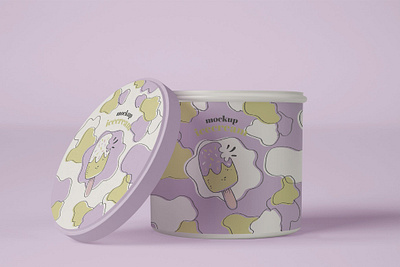 Ice Cream Jar Packaging Mockup bowl branding cream jar cream jar packaging cup customize design food free freebie ice cream identity illustration jar jar packaging mockup packaging mockup photoshop scene scene psd