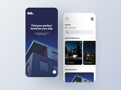 Home Rental UI Design app app designer architecture booking construction design home home rent house minimal mobile app popular design property real estate agency real estate app realestate rent property ui uiux ux