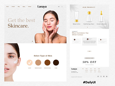 Skincare Beauty Landing Page branding graphic design ui