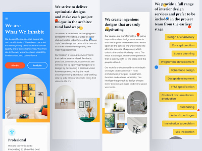 Interior Design - Landing Page UI - Mobile Version architect architecture design clean ui creative homepage interior architecture interior design landing page living room mobile responsive ui ui design uiux uiuxdesign ux ux design web design