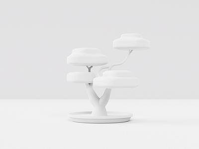 Bonsai - Clay 3d illustration b3d blender bonsai c4d cinema 4d clay cycles icon icon set illustration japanese octane plant render tree ui ux white zen