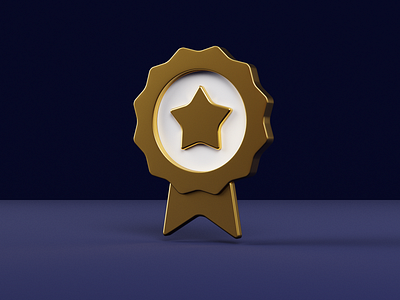 Medal - Dark 3d 3d illustration award b3d blender c4d cinema 4d cockade cycles dark gift illustration medal octane prize render rewards ribbon star trophy