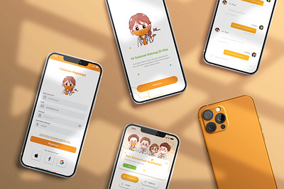 Telemedicine UI Design FIGMA app app design app orange calm design design design app design motivation figma good design login page orange portofolio rexsi register page rexsi rexsi yudi putra telemedicine uidesign ux