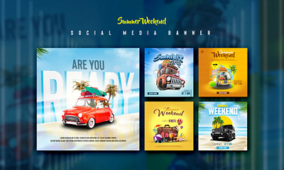 Social Media | Summer Weekend Banner | 2021 instagram post post