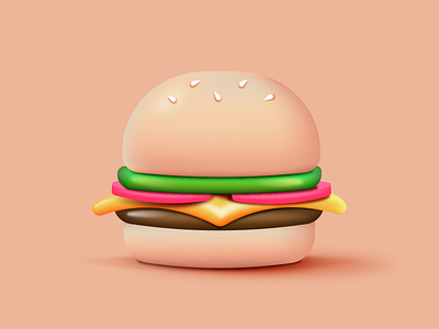 SOFT 3D BURGER. ADOBE ILLUSTRATOR TUTORIAL bread bun burger cute design fast food icon illustration meat soft tomatos vector